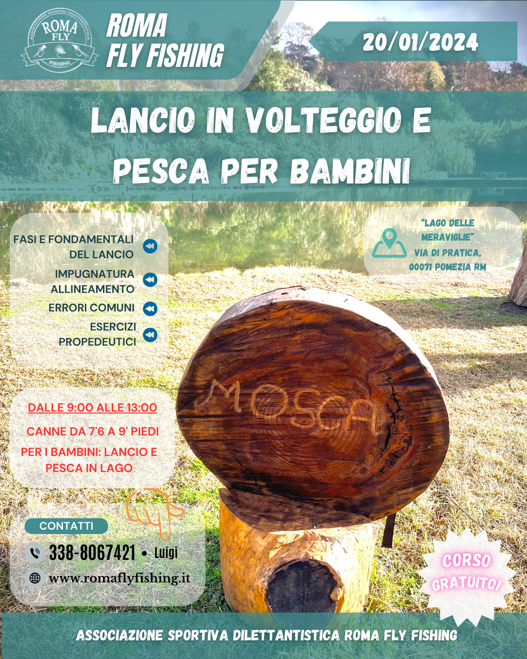 Al momento stai visualizzando Lancio in volteggio e Pesca a Mosca per bambini